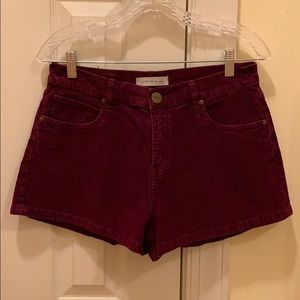 Burgundy/wine color corduroy shorts
